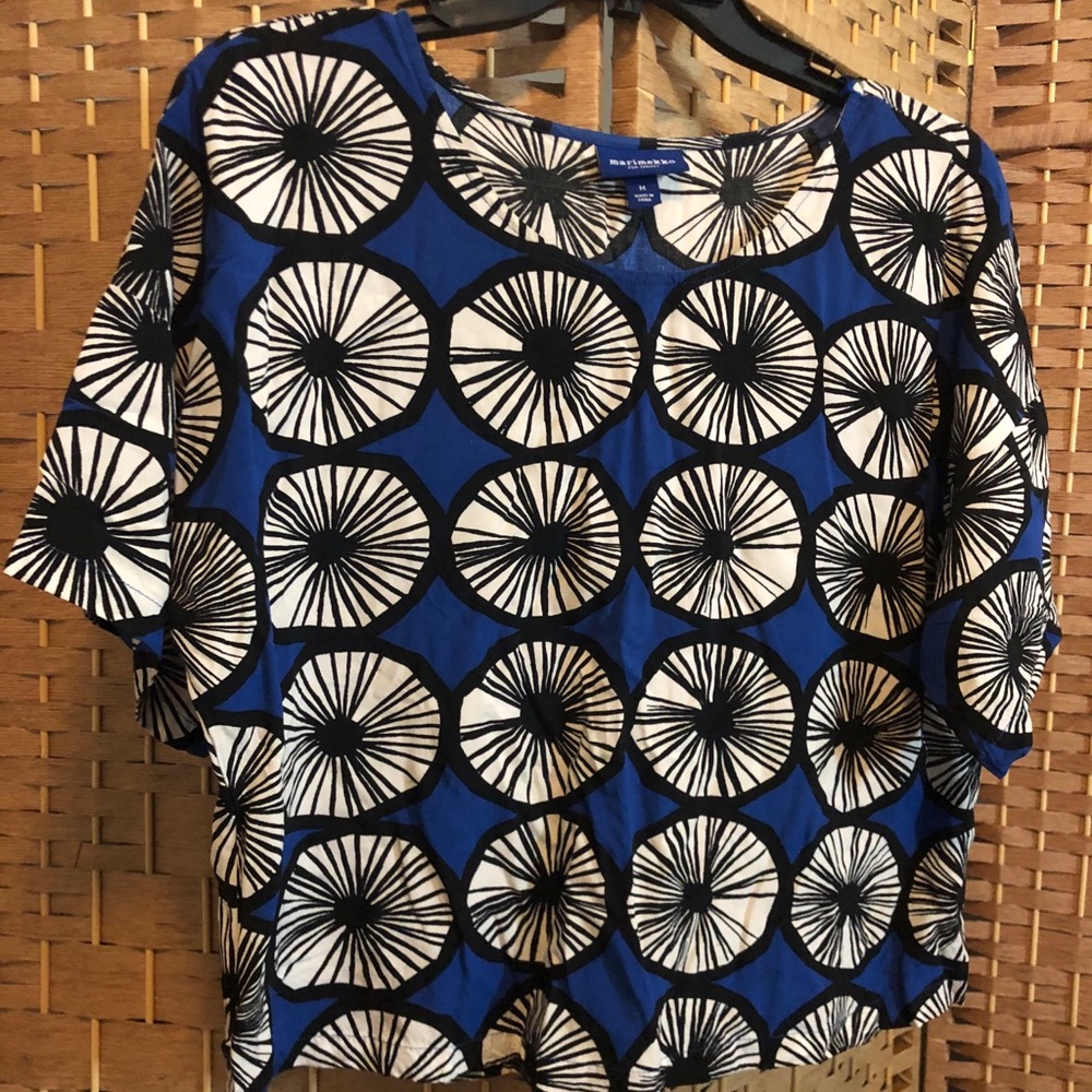 Blue Print Mid-Crop Top